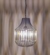Tindori Clear Crystal With Black Metal Hanging Pendant Light