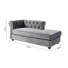 Ease Velvet Chaise Launger in Grey Colour
