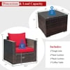Carry Bird Wicker Patio Furniture Outdoor Balcony Chairs In Brown And Red Colour