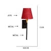 Devansh Metal Electric Wall Light in Black Colour with Maroon Shade Count of 1 Light