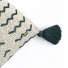 Amara Charcoal Green  And Natural Cotton Cushion Cover 18X18 Inches