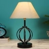 Kailani off-white cotton Table lamp with Iron Base