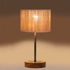Devansh Bamboo Table Lamp With Natural  Wood Base  & Steel Pipe  -(7X17 Inches)