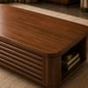 Marlow Sheesham Wood Ribbed Coffee Table in Walnut Finish