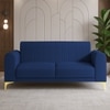 Veniza Velvet 2 Seater Sofa In Navy Blue Colour
