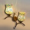 Devansh Metal Electric Wall Light in Gold Colour with Multi Shade Count of 2 Lights