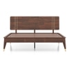 Saar Teak Wood Queen Size Non Storage Bed In Espresso Teak Finish