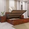 Vrinda Solid Wood Queen  Size Bed With Hydraulic Storage (Honey Oak Finish)