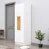 Hexa Red Wooden 2 Door Wardrobe with 4 Shelves in Frosty White Colour