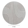 Handmade Round Wool Silk Rug Modern Wave Beige 6 Feet Carpet