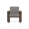 Moreno Single Seater Solid Wood Sofa In Danish Walnut Finish with Flint Grey Futon Colour