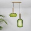 Maloto 2 Light Green Luster And Brass Hanging Pendant Light