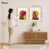 Boho Moon and Sun Leaf Set of 2 Framed Posters Botanical Art 45x60 cm