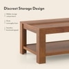 Striado Rectangular Solid Wood Coffee Table In Amber Walnut Finish