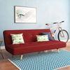 Zehnloch 3 Seater Click Clack Sofa cum Bed In Salsa Red Colour