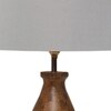Devansh Grey Cotton Table Lamp With  Wood Natural Base (7X13 Inches)-7
