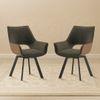 Casey Swivel Dining Chair In Olive And Tan Colour Set Of 2