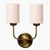 Devansh Metal Electric Wall Light in Gold Colour with White Shade Count of 2 Lights