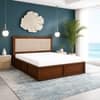 Tarang Solid Wood Compact Queen Bed Hydraulic Storage Provincial Teak Finish Mattress 60 x 72 Inches