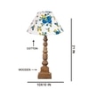 Devansh Multicolor Cotton Table Lamp With  Wood Natural Base (10X10X21 Inches)-38