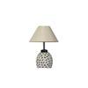 Jordan off-white cotton Glass Table lamp with Iron Base