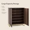 Nina 24 Pairs Solid Wood Shoe Cabinet In Mango Walnut Finish