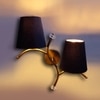 Devansh Metal Electric Wall Light in Gold Colour with Black Shade Count of 2 Lights