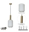 Maloto Frosted White Luster And Brass Hanging Light
