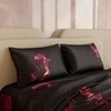 Stoa Paris 300TC UltrSatin Super King Bedsheet with 2 Pillow Covers Satin Super Burgundy Gold