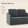 Kobi 2 Seater Fold Out Sofa Cum Bed in Charcoal Haze Colour with topper