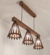 Funnel 3 Series Brown Solid Wood Cluster Hanging Light