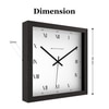 Square Wooden Wall Clock with Roman Numerals and Precision Minute Markers