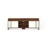 Charley Engineering Wood Floor Standing TV Entertainment Unit Set Top Box Stand/TV Cabinet with Shelves for Books & Décor Display Unit Bed Living Room Upto 50 Inches (Brown Maple & White)