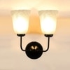 Devansh Metal Electric Wall Light in black Colour with White Shade Count of 2 Lights