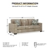 Alijah 3 Seater Sofa In Fabric Brown Color