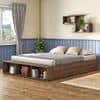 Toshi Platform Box & Drawer Storage Bed In Classic Walnut