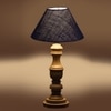 Devansh Blue Jute Table Lamp With Wood Natural Base (10X18 Inches)-37