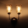 Devansh Metal Electric Wall Light in Gold Colour with Lavender Shade Count of 2 Lights