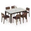 Matteo 6 Seater Dining Table Finish - Dark Walnut with of 6 lawson dinig chairs