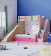 Sleep N SlideBunk Bed 6X5 Drawers On Wheels In Oak and Pink Colour67