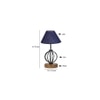 Alexis Blue Jute Table lamp with Wood & Iron Base