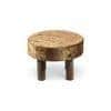 Maple Solid Wood Foot Stool in Green Sparkle Velvet Fabric