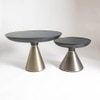 Ava Glass Coffee Table In Brass Finish