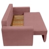 Baruna 2 Seater Velvet Pull Out Sofa Cum Bed with Storage In Peach Color