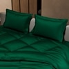 Stoa Paris Comforter Set Double Bed, 300TC Satin Double Bed Comforters in Emerald Green