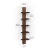 BLUEWUD Louis Engineered Wood Wall Decor Floating Shelf Display Rack Decorative Hall D�cor for Living Room Home Furniture 5 Shelves (Brown Maple)