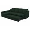 Luna 5 Seater Velvet RHS Pull Out Sofa Cum Bed in Green Color With Storage