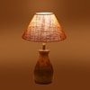 Devansh Beige Jute Table Lamp With  Wood Natural Base(10X12.5 Inches)-32