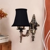 Devansh Gold Antique Wall Mounted Lamp With Black  Cotton Shade