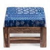 Amber Rosewood Foot Stool with Indigo Patch Kantha Cushion